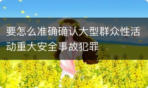要怎么准确确认大型群众性活动重大安全事故犯罪