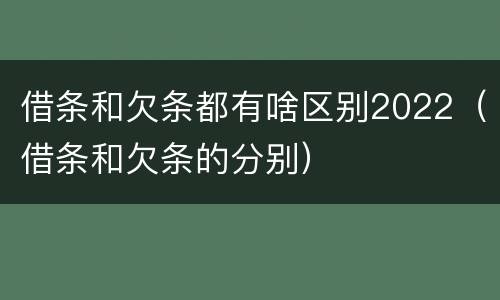 借条和欠条都有啥区别2022（借条和欠条的分别）