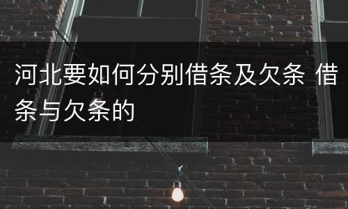 河北要如何分别借条及欠条 借条与欠条的