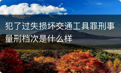 犯了过失损坏交通工具罪刑事量刑档次是什么样