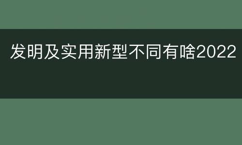 发明及实用新型不同有啥2022