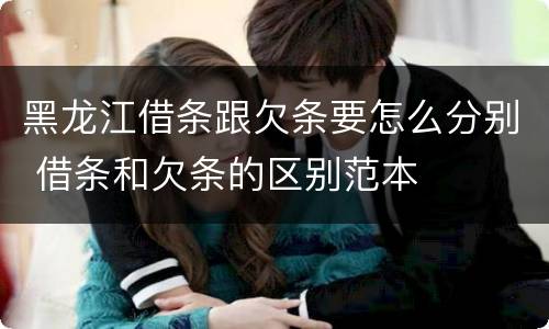 黑龙江借条跟欠条要怎么分别 借条和欠条的区别范本
