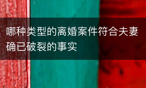 哪种类型的离婚案件符合夫妻确已破裂的事实