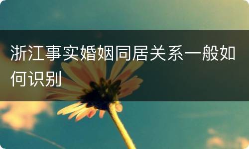 浙江事实婚姻同居关系一般如何识别