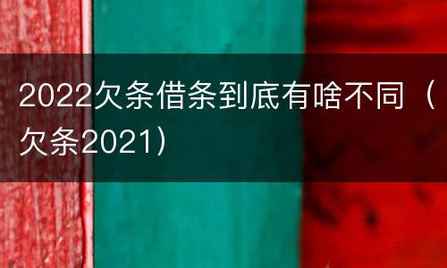 2022欠条借条到底有啥不同（欠条2021）