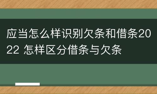 应当怎么样识别欠条和借条2022 怎样区分借条与欠条