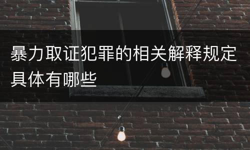 暴力取证犯罪的相关解释规定具体有哪些