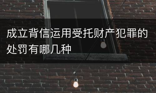 成立背信运用受托财产犯罪的处罚有哪几种