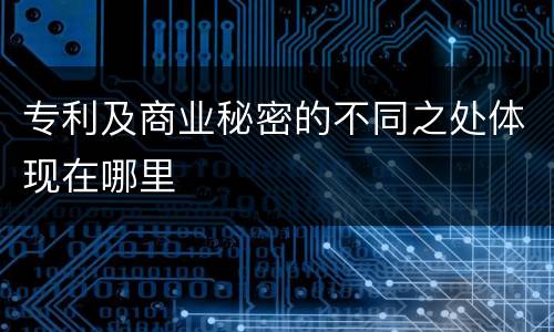 专利及商业秘密的不同之处体现在哪里