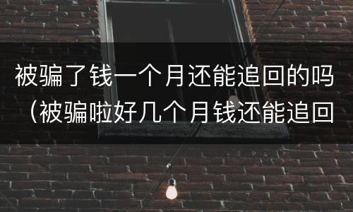 被骗了钱一个月还能追回的吗（被骗啦好几个月钱还能追回来吗）