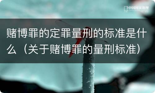 赌博罪的定罪量刑的标准是什么（关于赌博罪的量刑标准）
