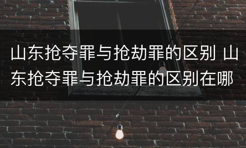山东抢夺罪与抢劫罪的区别 山东抢夺罪与抢劫罪的区别在哪