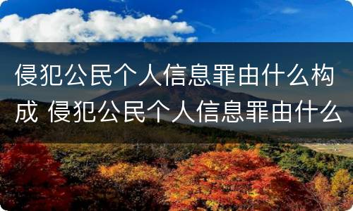 侵犯公民个人信息罪由什么构成 侵犯公民个人信息罪由什么构成刑事责任
