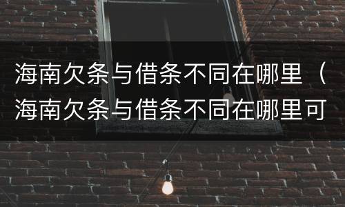 海南欠条与借条不同在哪里（海南欠条与借条不同在哪里可以起诉）