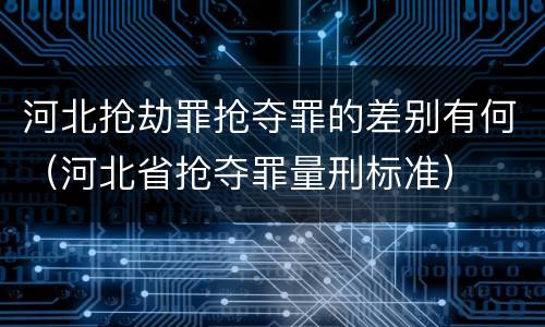 河北抢劫罪抢夺罪的差别有何（河北省抢夺罪量刑标准）