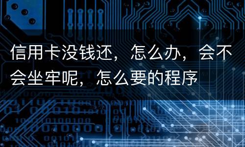 信用卡没钱还，怎么办，会不会坐牢呢，怎么要的程序