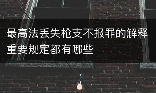 最高法丢失枪支不报罪的解释重要规定都有哪些