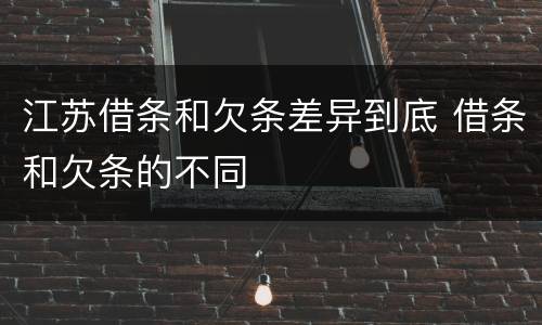 江苏借条和欠条差异到底 借条和欠条的不同