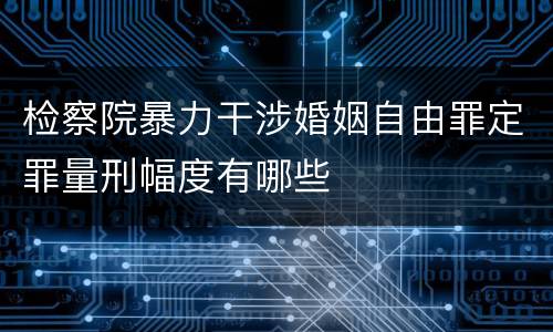 检察院暴力干涉婚姻自由罪定罪量刑幅度有哪些