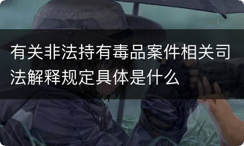 有关非法持有毒品案件相关司法解释规定具体是什么