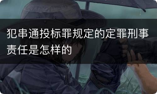 犯串通投标罪规定的定罪刑事责任是怎样的
