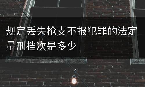 规定丢失枪支不报犯罪的法定量刑档次是多少