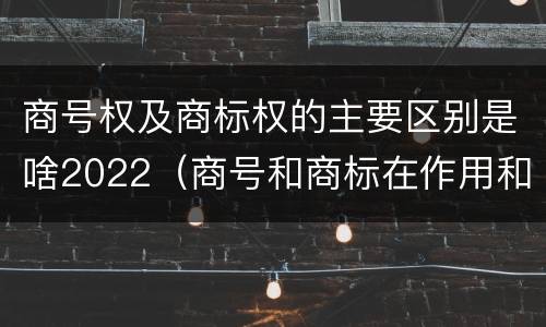商号权及商标权的主要区别是啥2022（商号和商标在作用和性质上的区别）