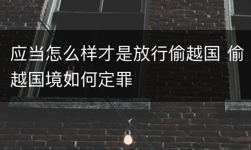 应当怎么样才是放行偷越国 偷越国境如何定罪
