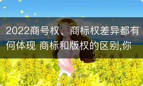 2022商号权、商标权差异都有何体现 商标和版权的区别,你知道多少?