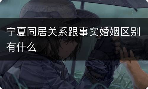 宁夏同居关系跟事实婚姻区别有什么