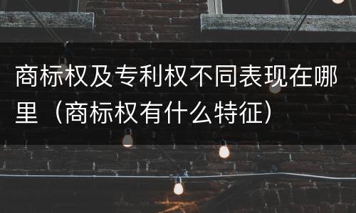 商标权及专利权不同表现在哪里（商标权有什么特征）