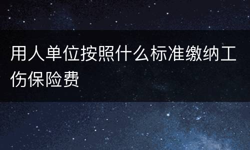 用人单位按照什么标准缴纳工伤保险费