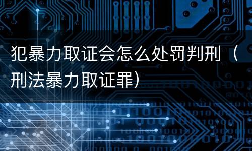 犯暴力取证会怎么处罚判刑（刑法暴力取证罪）