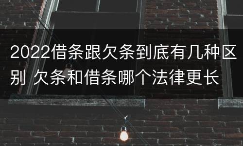 2022借条跟欠条到底有几种区别 欠条和借条哪个法律更长