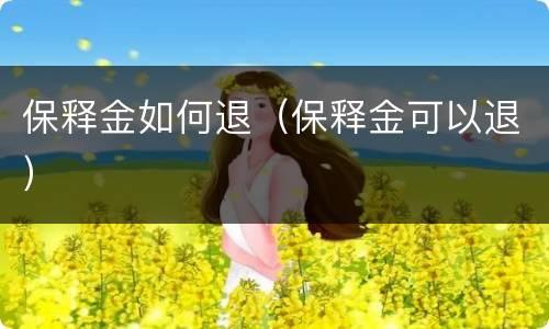 保释金如何退（保释金可以退）