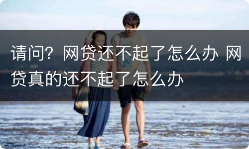 请问？网贷还不起了怎么办 网贷真的还不起了怎么办