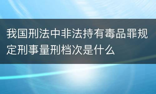 我国刑法中非法持有毒品罪规定刑事量刑档次是什么
