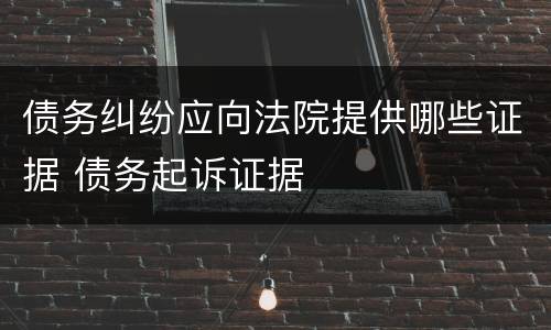 债务纠纷应向法院提供哪些证据 债务起诉证据