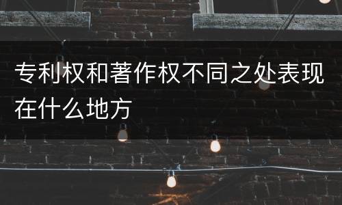 专利权和著作权不同之处表现在什么地方