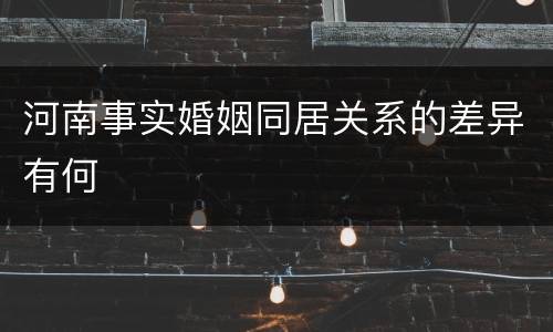 河南事实婚姻同居关系的差异有何