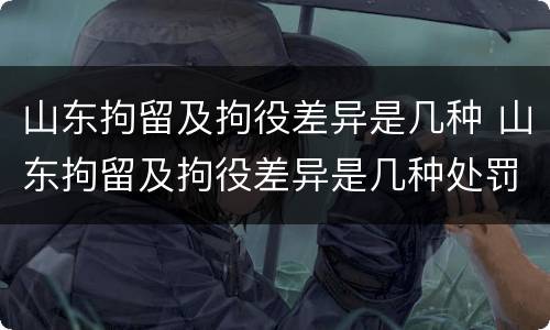 山东拘留及拘役差异是几种 山东拘留及拘役差异是几种处罚