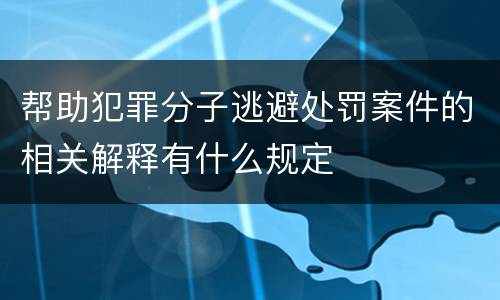 帮助犯罪分子逃避处罚案件的相关解释有什么规定