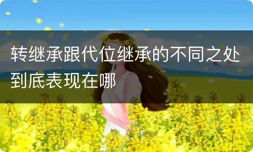 转继承跟代位继承的不同之处到底表现在哪