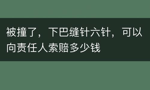 被撞了，下巴缝针六针，可以向责任人索赔多少钱