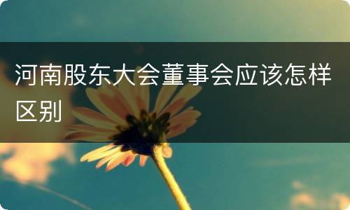 河南股东大会董事会应该怎样区别