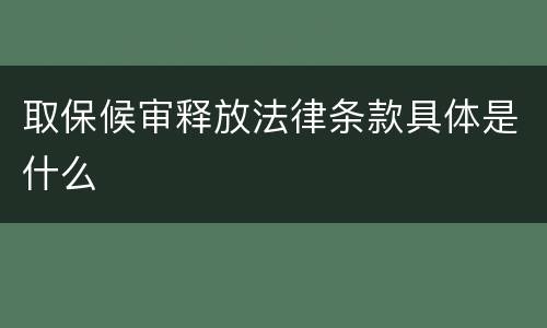 取保候审释放法律条款具体是什么