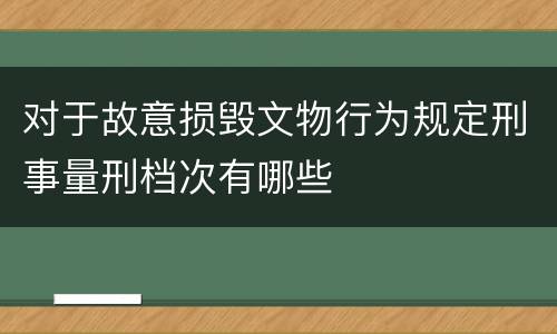 对于故意损毁文物行为规定刑事量刑档次有哪些