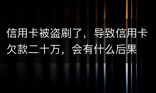 信用卡被盗刷了，导致信用卡欠款二十万，会有什么后果