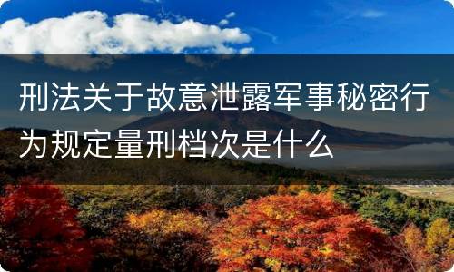 刑法关于故意泄露军事秘密行为规定量刑档次是什么