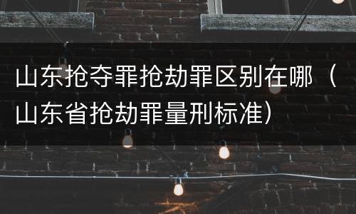 山东抢夺罪抢劫罪区别在哪（山东省抢劫罪量刑标准）